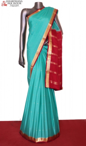 Traditional Butta Pure Mysore Crepe Silk Saree